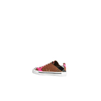 CLASSIC/NEON PINK Sneakers en cuir et tissu Canvas check