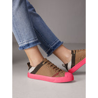 CLASSIC CHECK Sneakers en cuir et tissu Canvas check