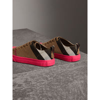 CLASSIC CHECK Sneakers en cuir et tissu Canvas check