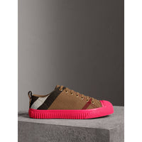 CLASSIC CHECK Sneakers en cuir et tissu Canvas check