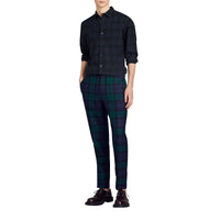 Chemise en coton à motif check - Bleu Encre