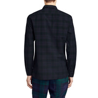 Chemise en coton à motif check - Bleu Encre