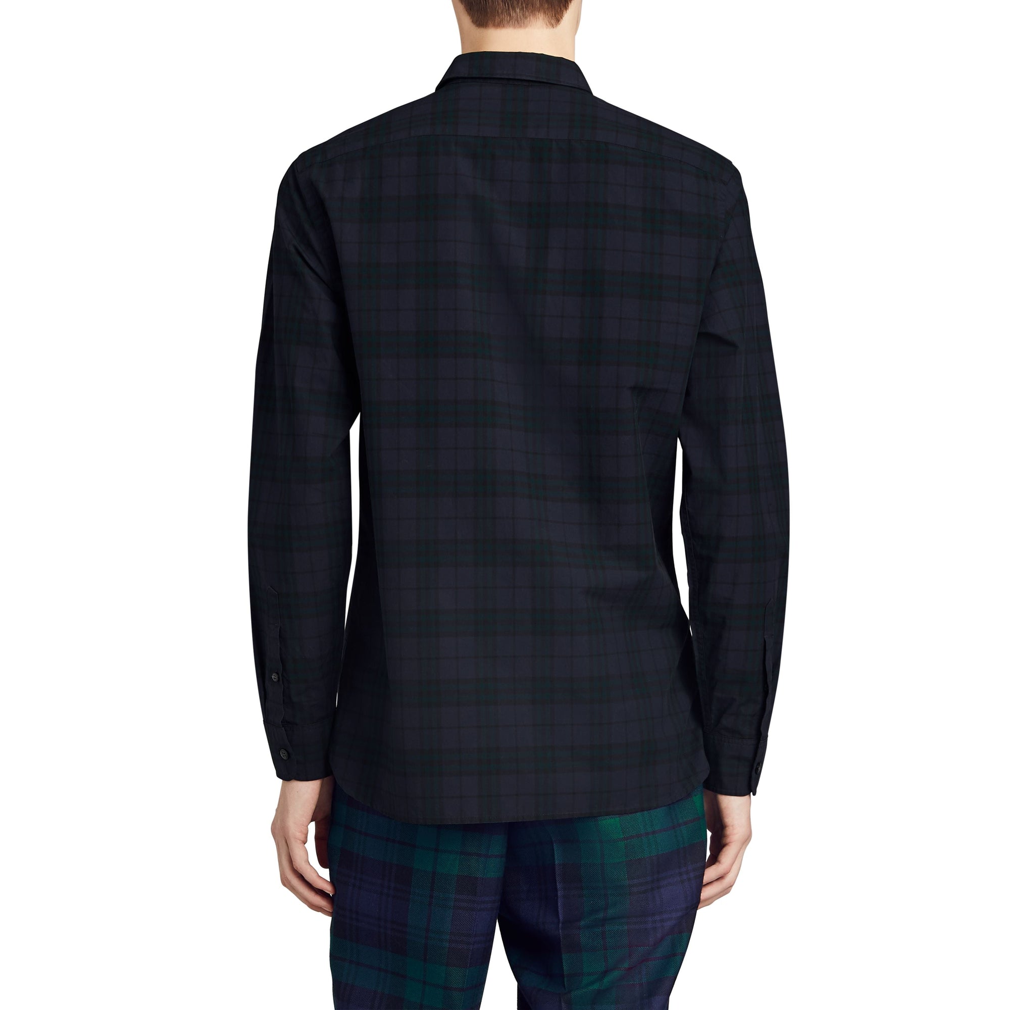 Chemise en coton à motif check - Bleu Encre