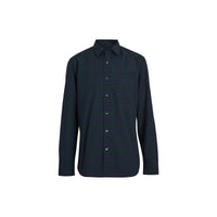 Chemise en coton à motif check - Bleu Encre