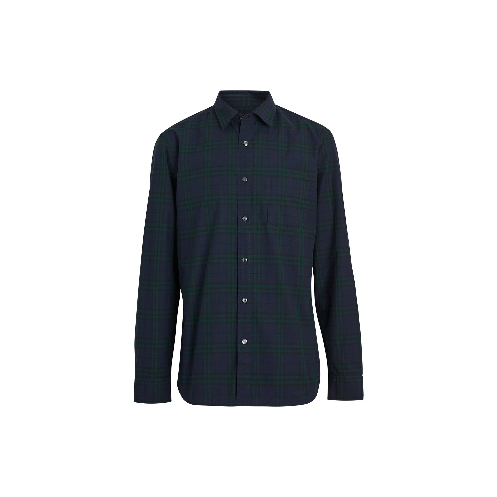 Chemise en coton à motif check - Bleu Encre