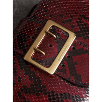 Petit sac à bandoulière The Buckle en python - Rouge Bourgogne