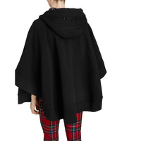 BLACK Cape à capuche en jersey brodé