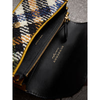 Sac The Patchwork en matières exotiques et cuir perforé - Jaune & Prune