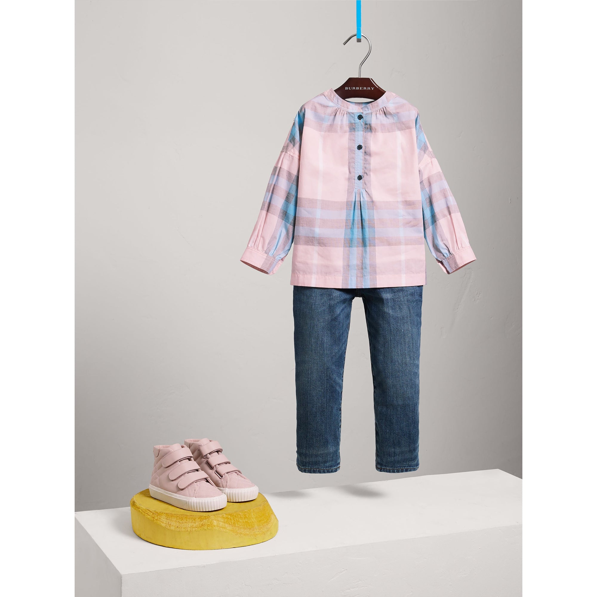 ICE PINK Chemise en coton à motif check avec fronces