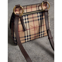 DARK CLOVE BROWN Sac à bandoulière The Bridle à motif Haymarket check