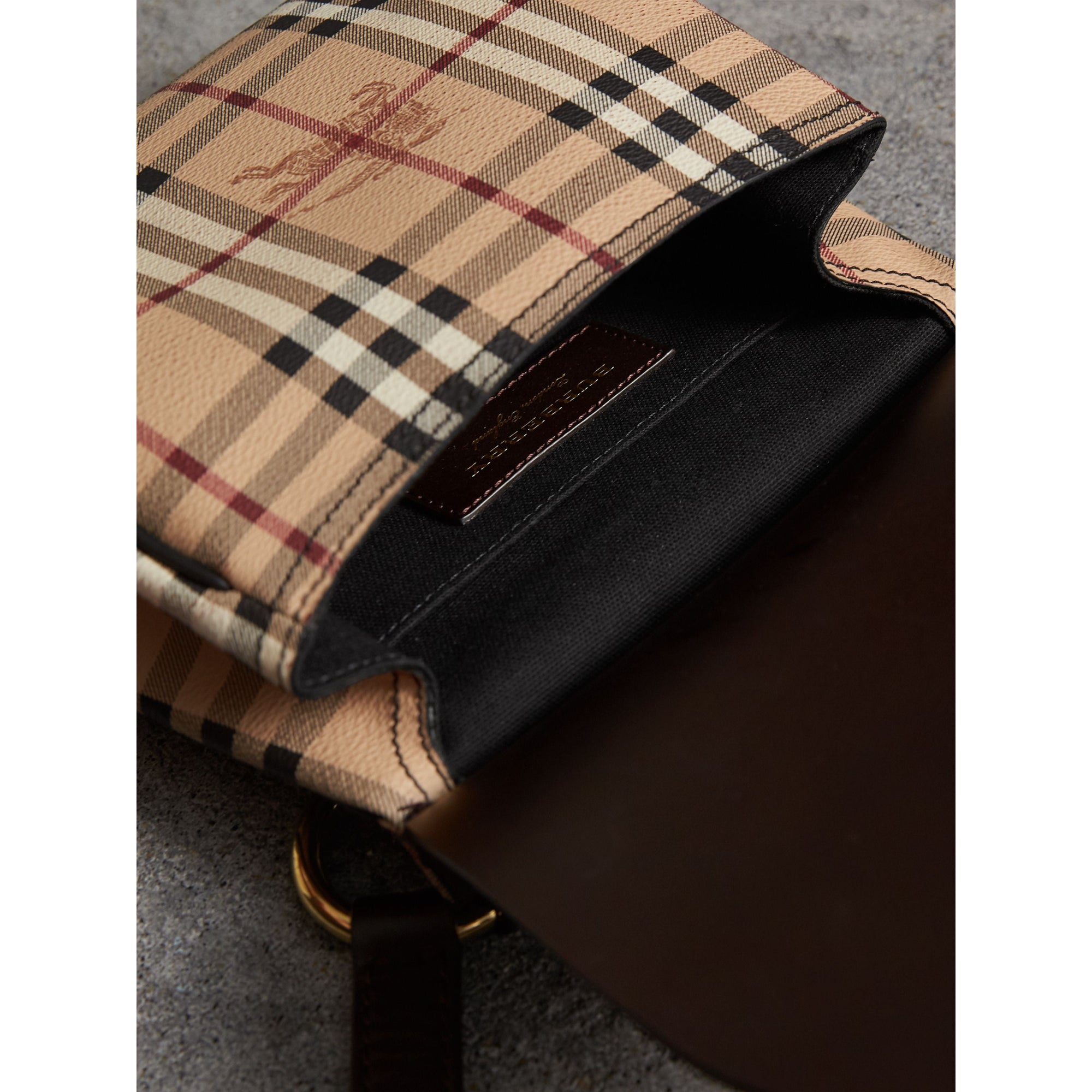DARK CLOVE BROWN Sac à bandoulière The Bridle à motif Haymarket check