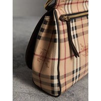 DARK CLOVE BROWN Sac à bandoulière The Bridle à motif Haymarket check