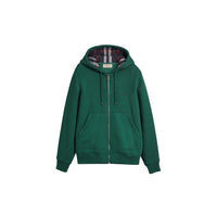 DARK FOREST GREEN Haut en jersey à capuche à détails check