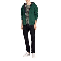 DARK FOREST GREEN Haut en jersey à capuche à détails check