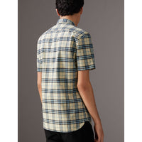 CHALK YELLOW Chemise en coton à manches courtes avec motif check