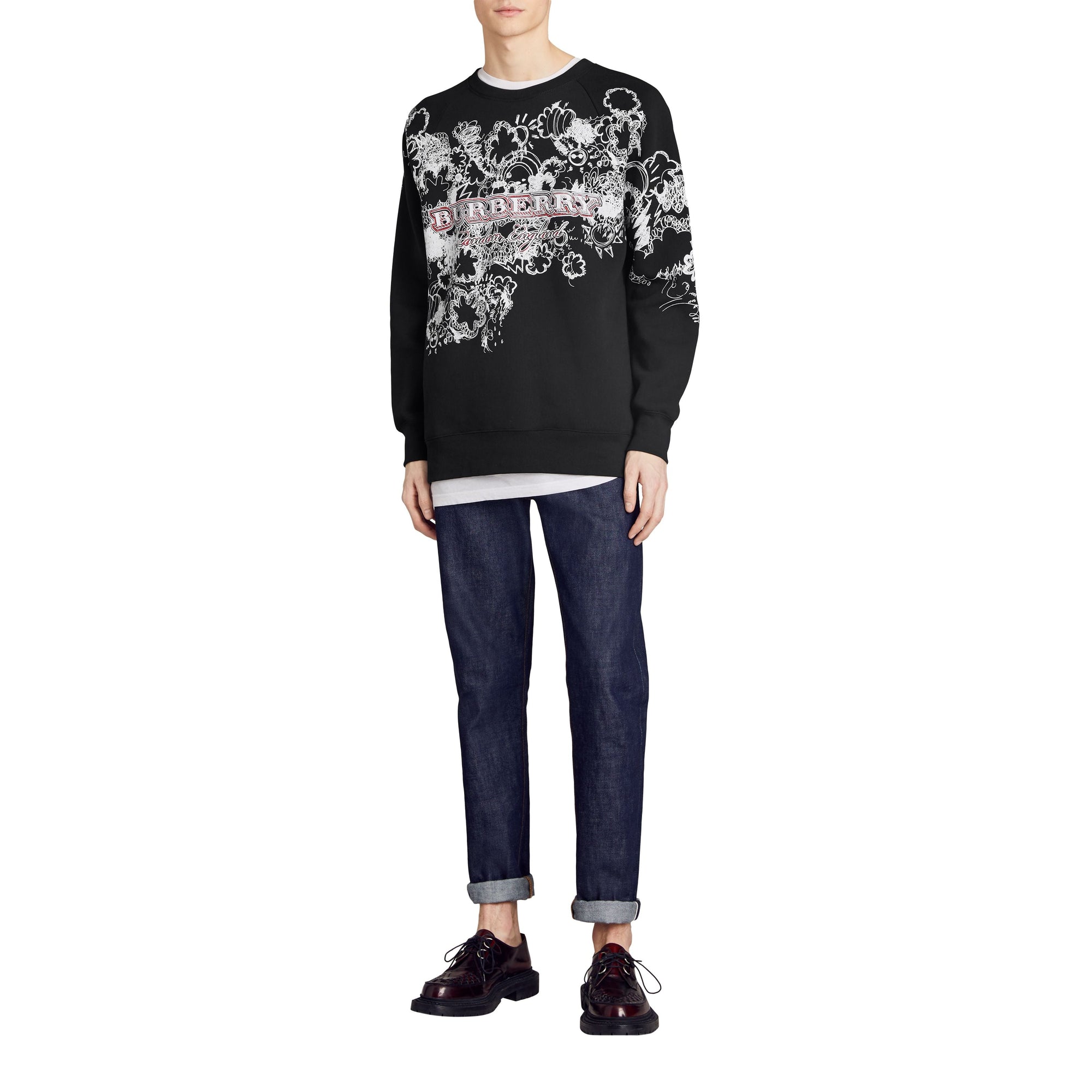 BLACK Sweat-shirt en jersey à imprimé Doodle