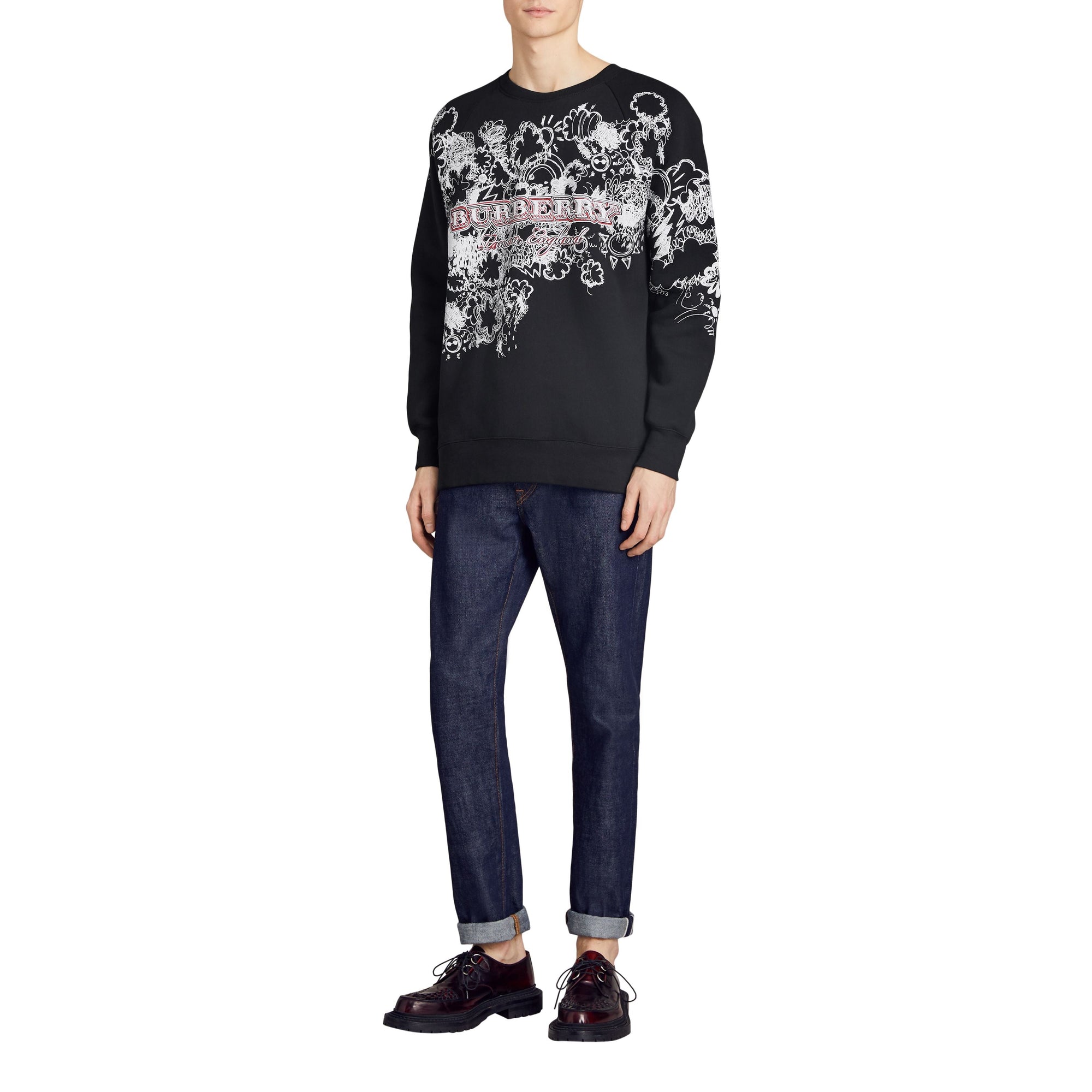 BLACK Sweat-shirt en jersey à imprimé Doodle