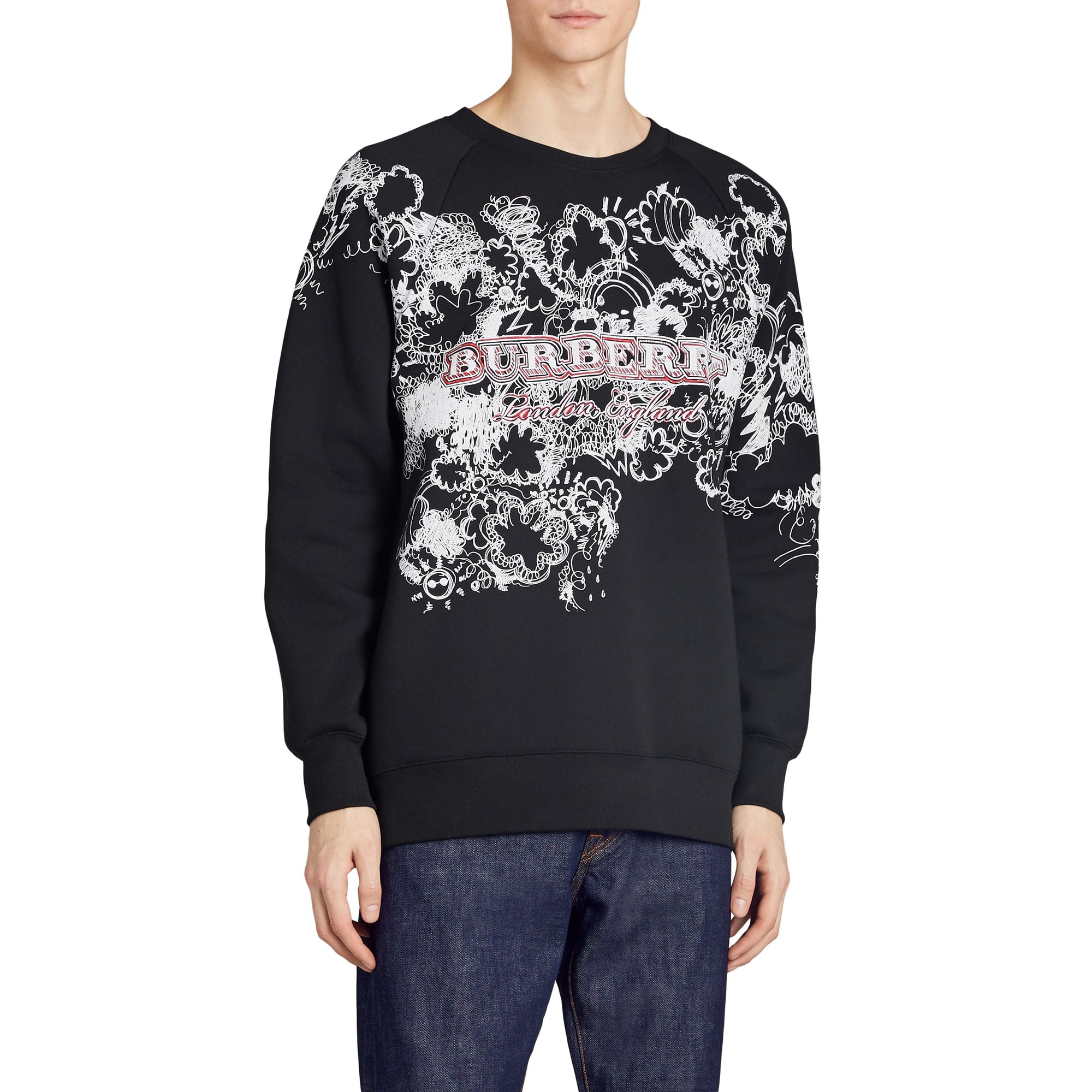 BLACK Sweat-shirt en jersey à imprimé Doodle
