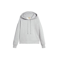 PALE GREY MELANGE Sweat-shirt en jersey molletonné avec capuche brodée