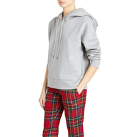 PALE GREY MELANGE Sweat-shirt en jersey molletonné avec capuche brodée