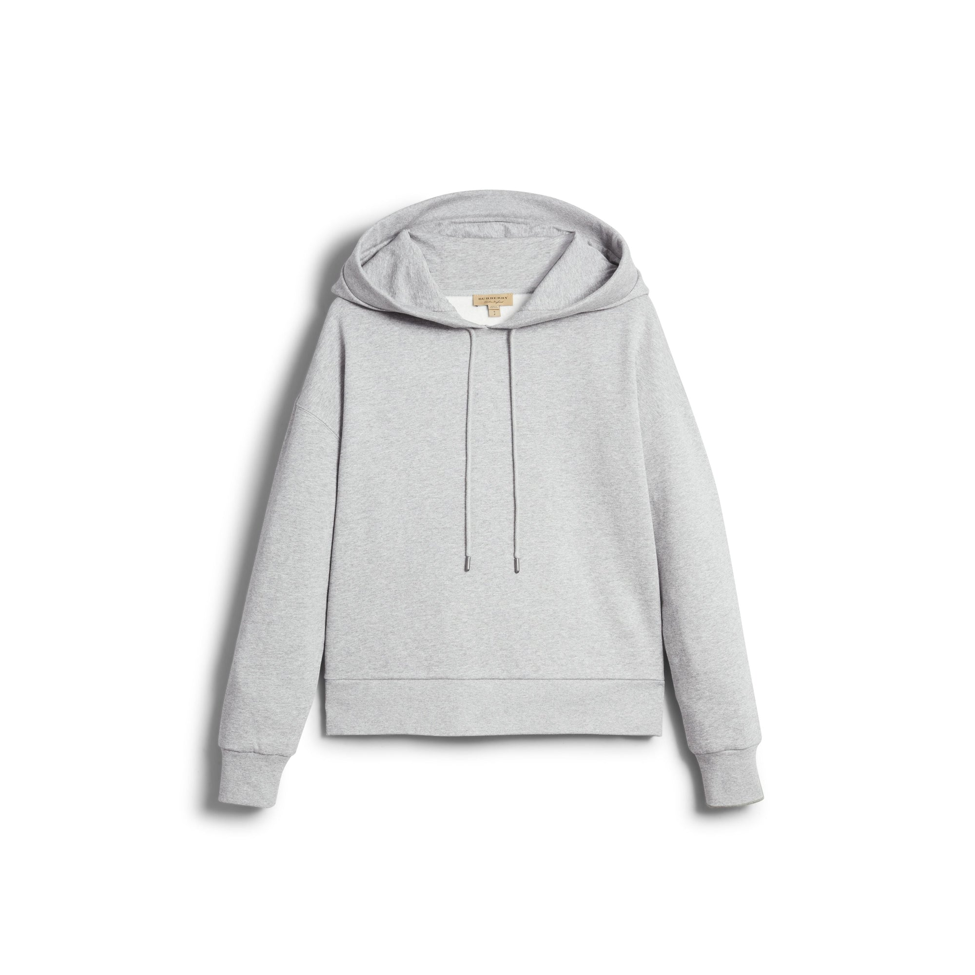 PALE GREY MELANGE Sweat-shirt en jersey molletonné avec capuche brodée