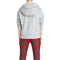 PALE GREY MELANGE Sweat-shirt en jersey molletonné avec capuche brodée