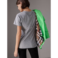 PALE GREY MELANGE T-shirt en coton avec imprimé Doodle