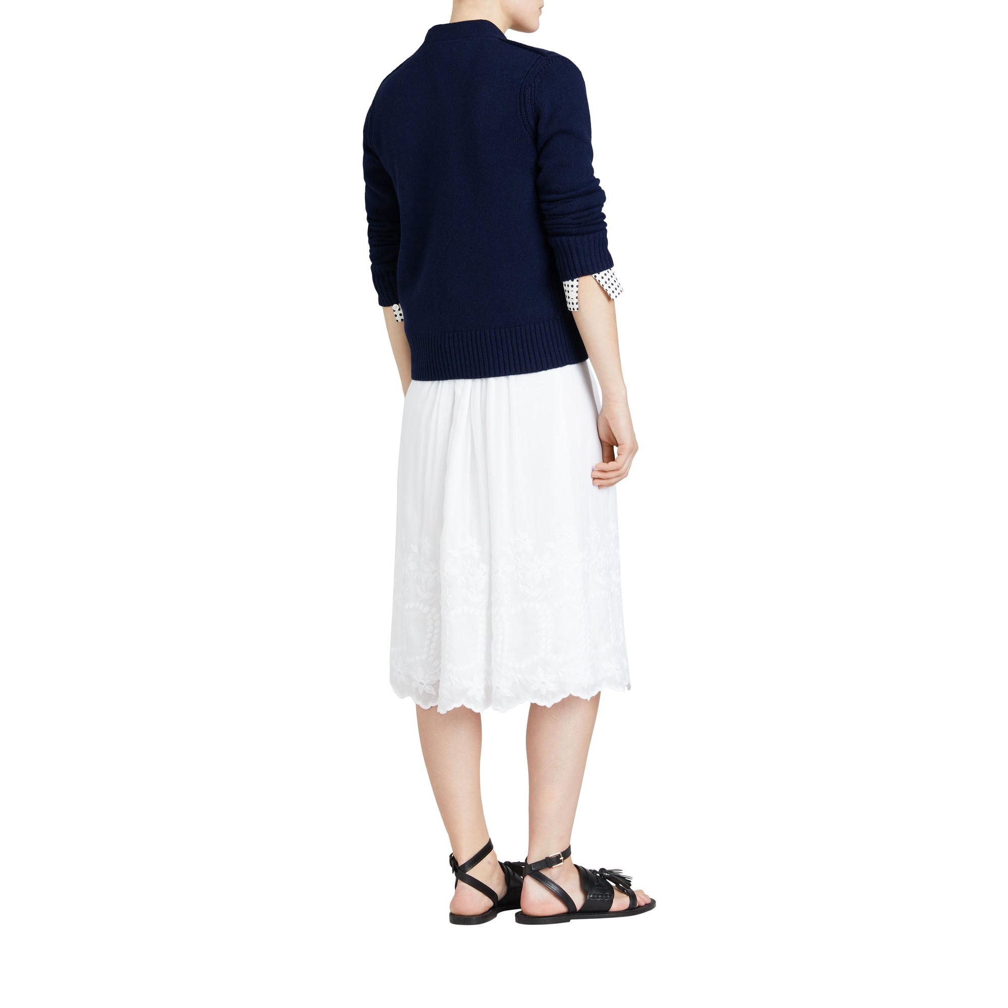 NAVY Cardigan en cachemire avec boutons à motif d'oiseau