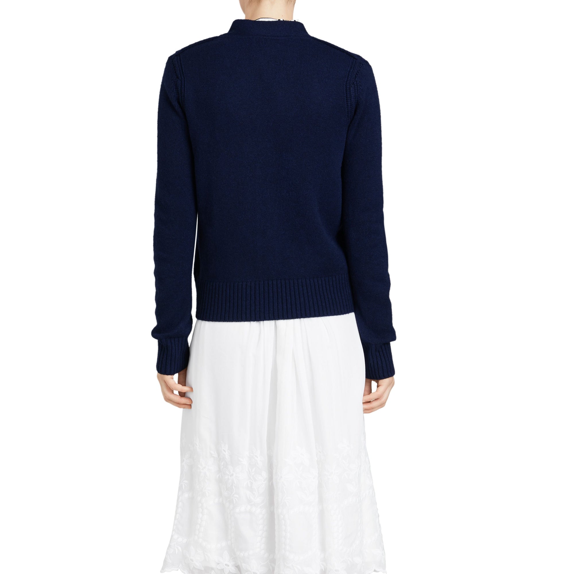 NAVY Cardigan en cachemire avec boutons à motif d'oiseau
