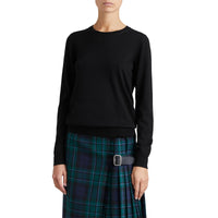 BLACK Pull en laine mérinos avec détails check