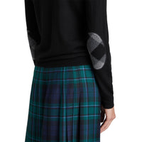 BLACK Pull en laine mérinos avec détails check