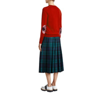 PARADE RED Pull en laine mérinos avec détails check