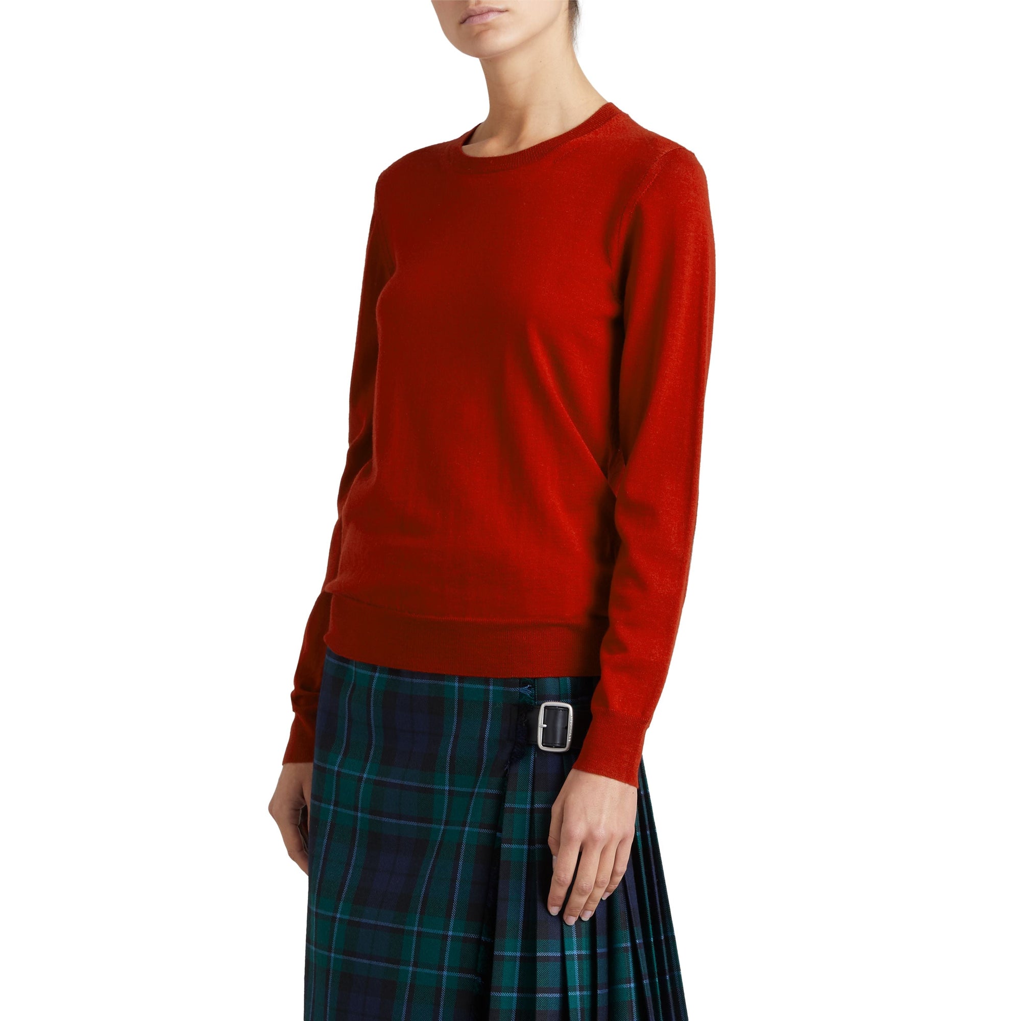 PARADE RED Pull en laine mérinos avec détails check
