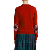PARADE RED Pull en laine mérinos avec détails check