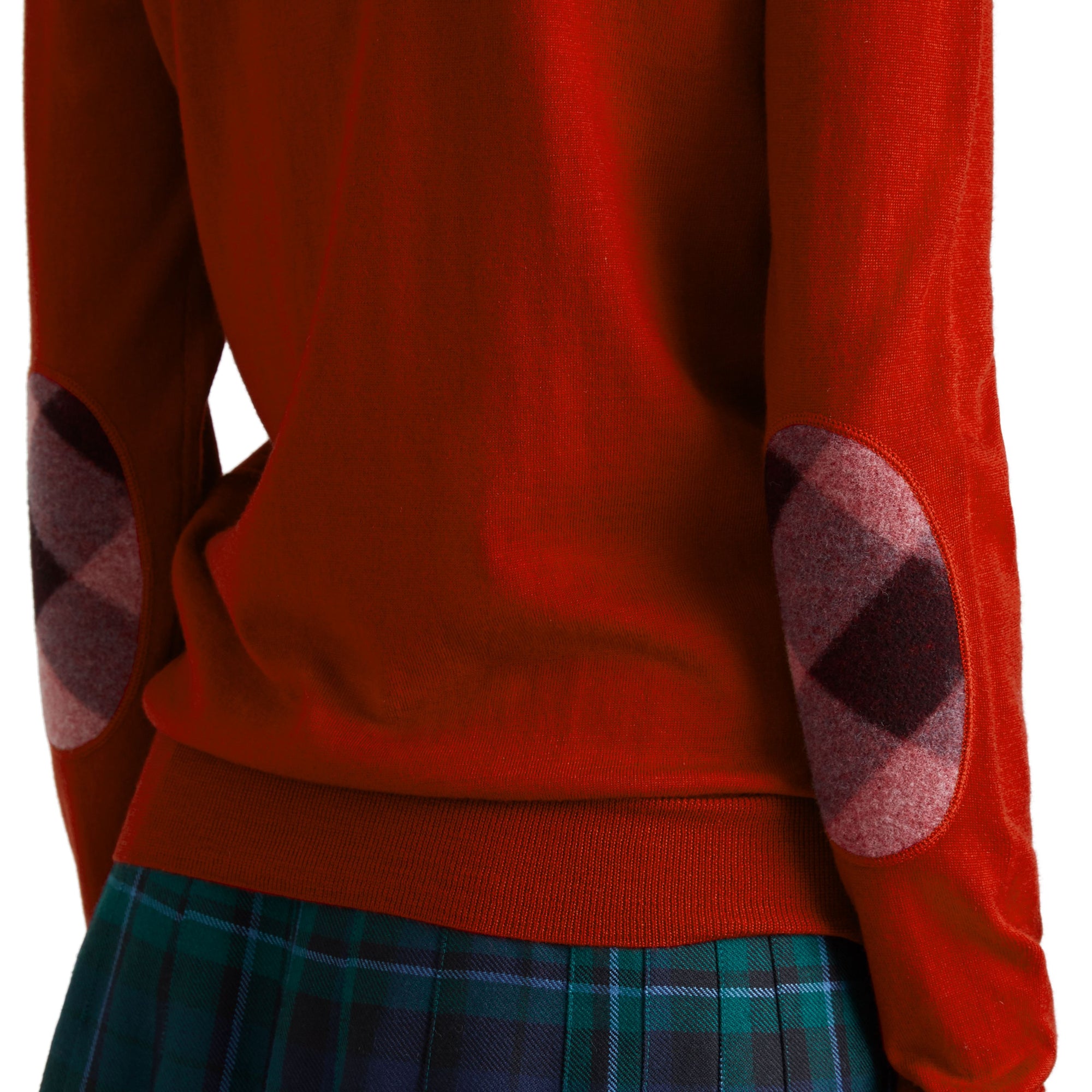 PARADE RED Pull en laine mérinos avec détails check