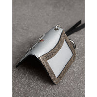 Porte-clés avec étui pour carte d'identité en cuir métallisé avec Créature Burberry - Argent & Multicolore