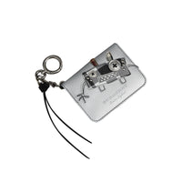 Porte-clés avec étui pour carte d'identité en cuir métallisé avec créature Burberry - Argent & multicolore