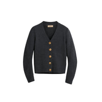CHARCOAL Cardigan en cachemire avec boutons à motif d'oiseau