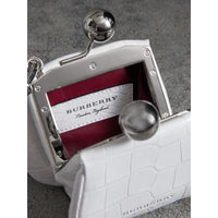 Mini sac porte-monnaie en alligator - Blanc