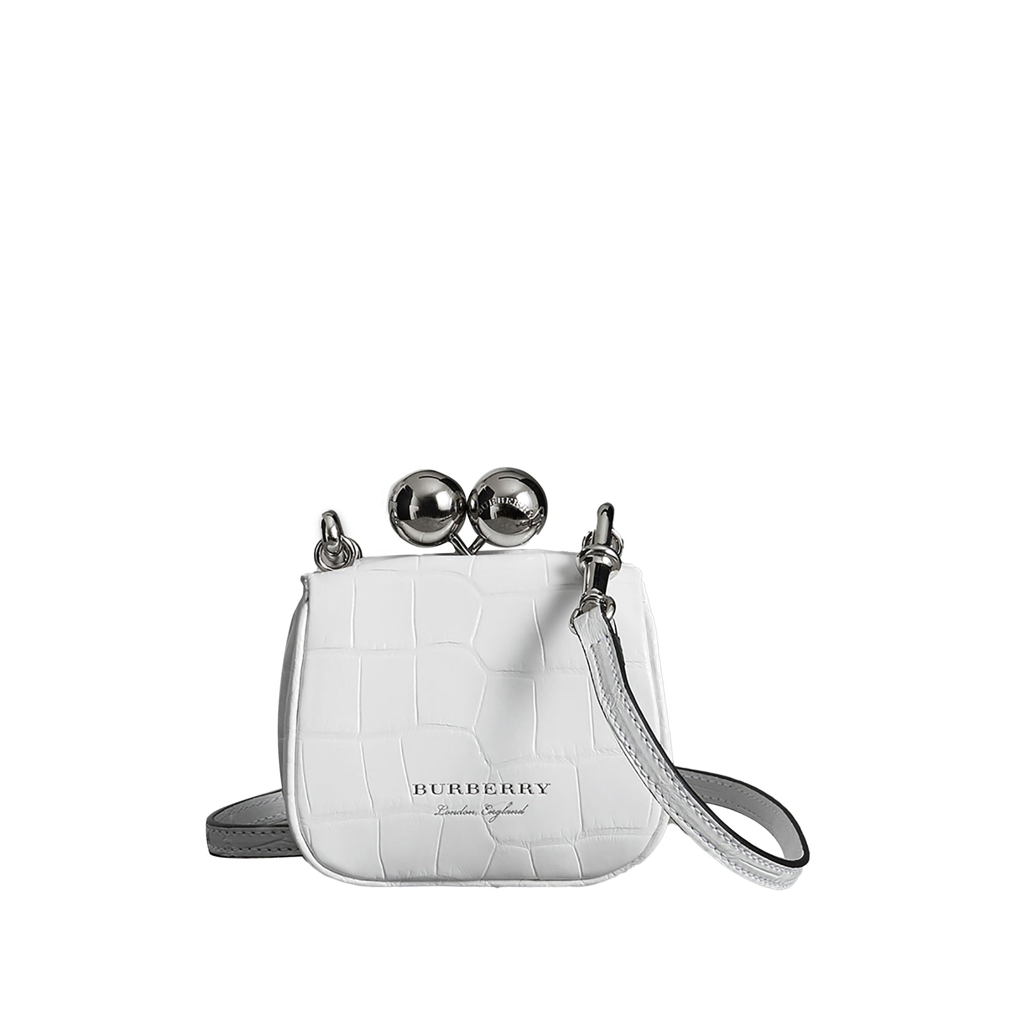 Mini sac porte-monnaie en alligator - Blanc