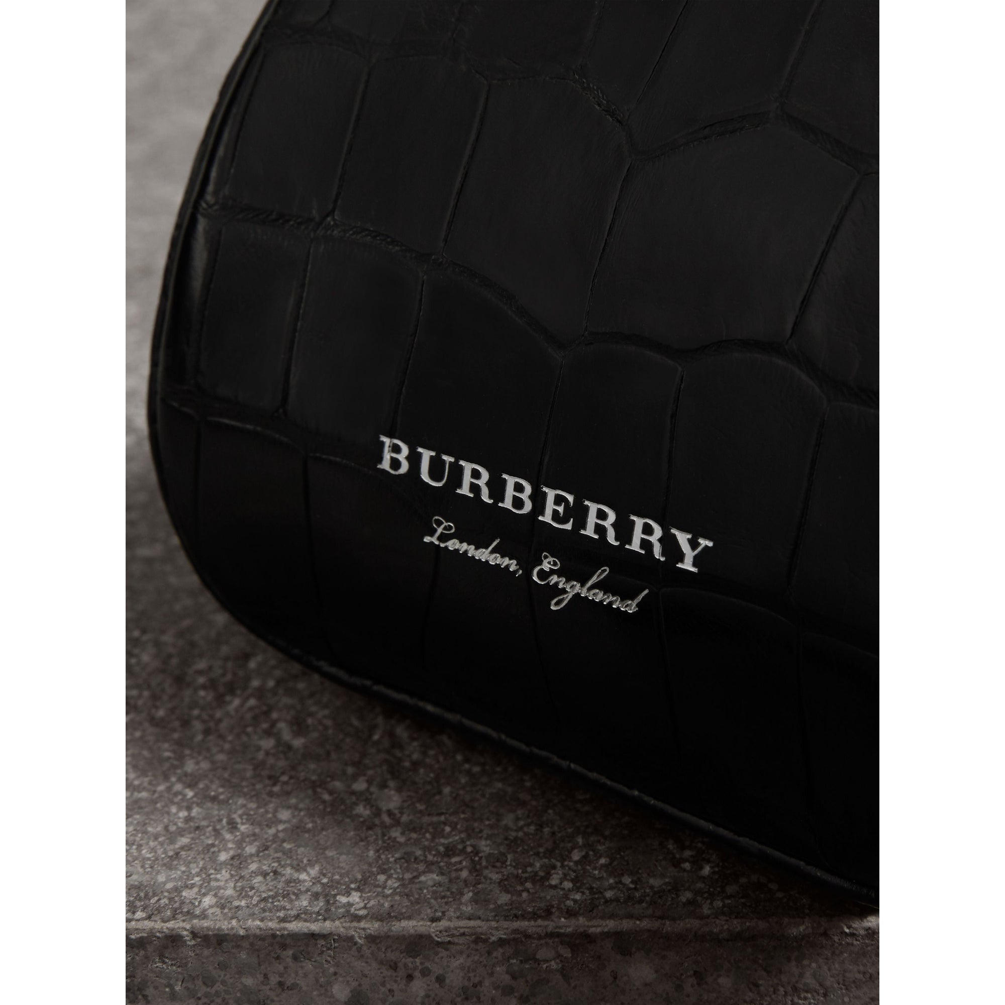 Mini sac porte-monnaie en alligator - Noir