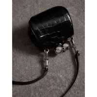 Mini sac porte-monnaie en alligator - Noir