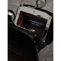 Mini sac porte-monnaie en alligator - Noir