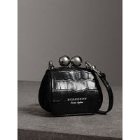 Mini sac porte-monnaie en alligator - Noir