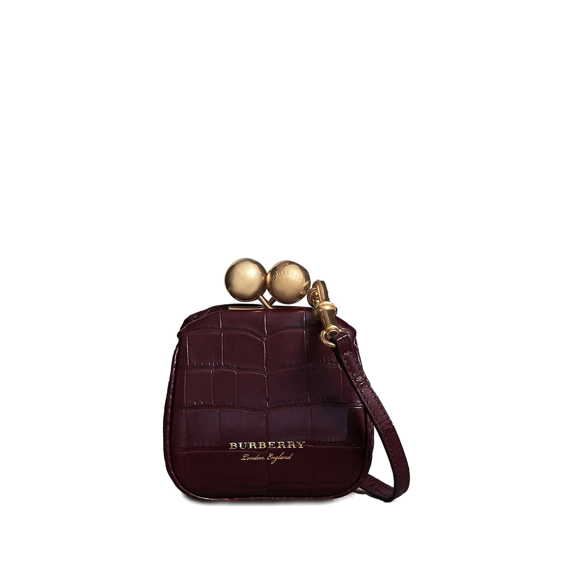 Mini sac porte-monnaie en alligator - Bordeaux Foncé
