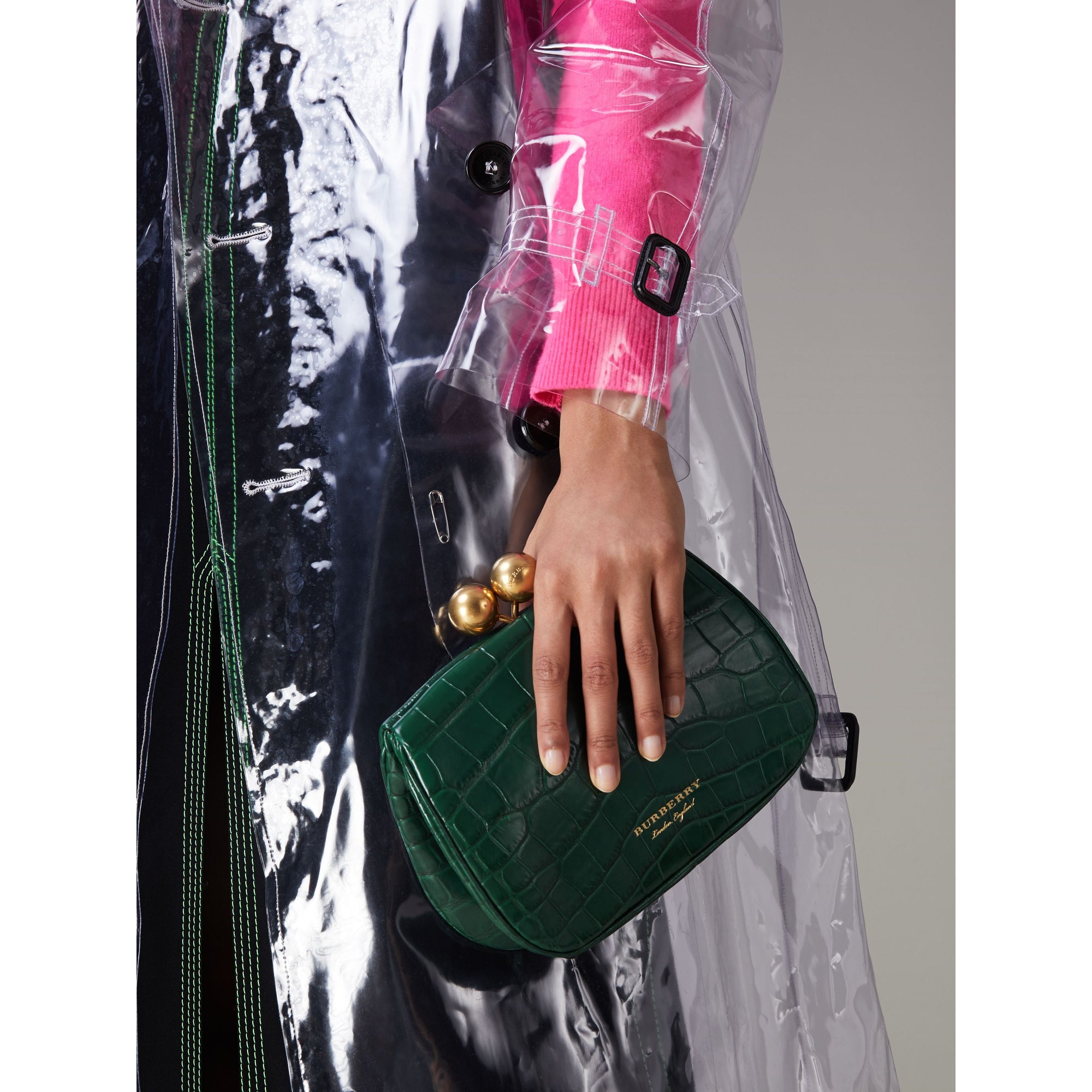 Petit sac porte-monnaie en alligator - Vert Sombre