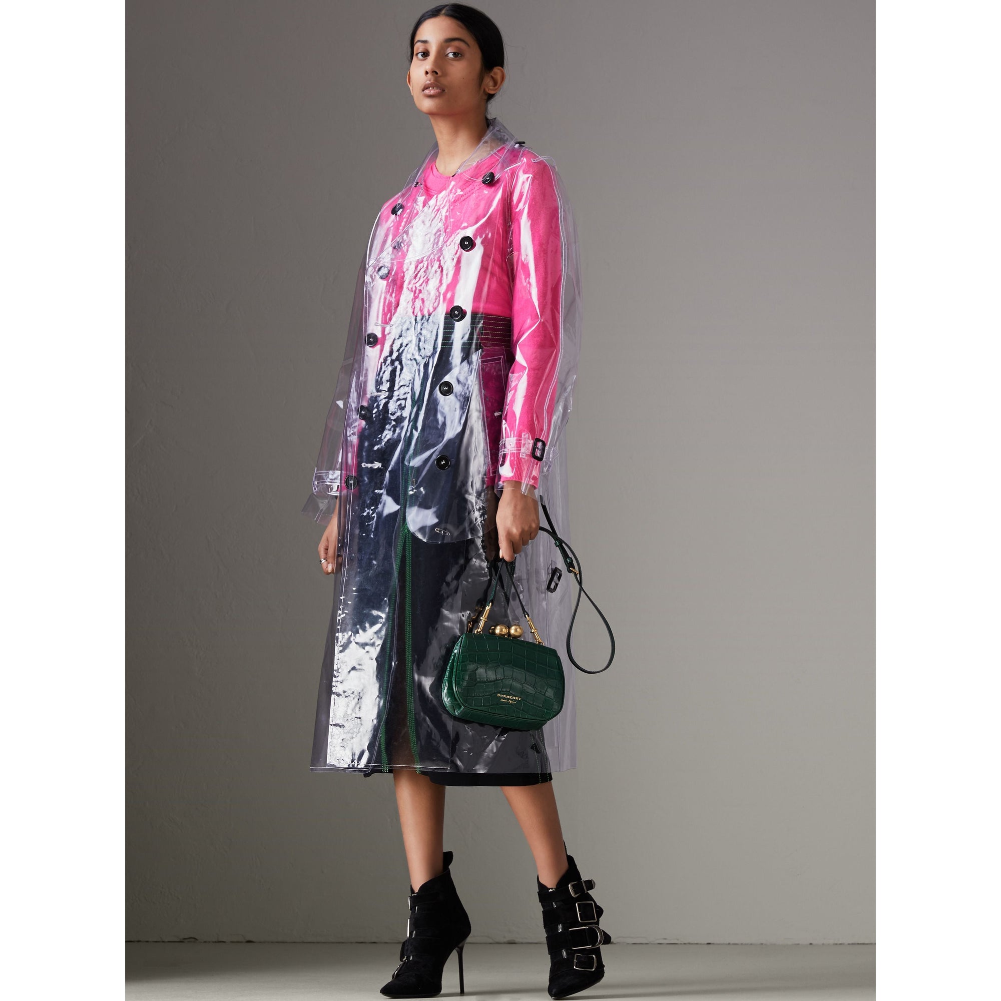 Petit sac porte-monnaie en alligator - Vert Sombre