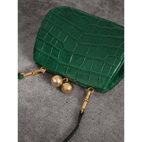 Petit sac porte-monnaie en alligator - Vert Sombre