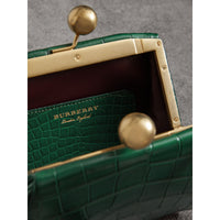 Petit sac porte-monnaie en alligator - Vert Sombre