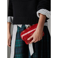 Petit sac porte-monnaie en alligator - Rouge Vif